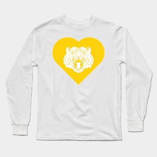 Tiger Mascot Cares Yellow Long Sleeve T-Shirt